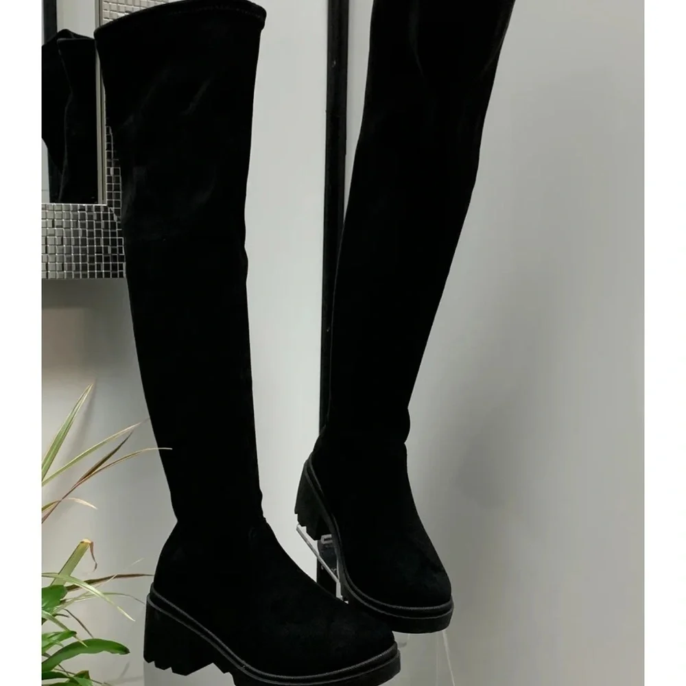 Black Over the Knee Platform Boots